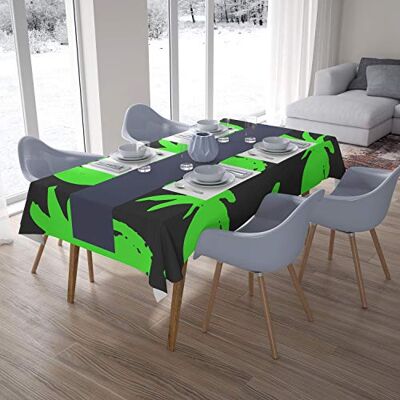 Bonamaison Köksdekoration, bordsduk, neon grön rök, 140 x 200 cm designad och tillverkad i Turkiet Bonamaison Köksdekoration, bordsduk, neon grön rök, 140 x 200 cm designad och tillverkad i Turkiet