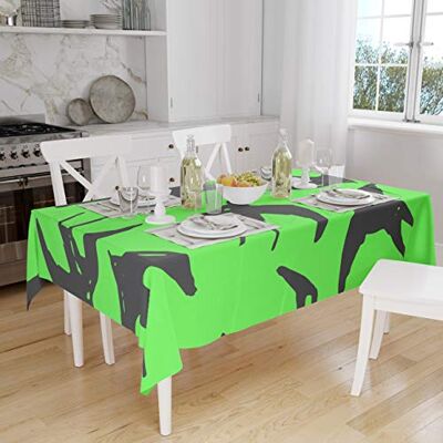 Bonamaison Köksdekoration, bordsduk, neon grön rök, 140 x 160 cm designad och tillverkad i Turkiet Bonamaison Köksdekoration, bordsduk, neon grön rök, 140 x 160 cm designad och tillverkad i Turkiet