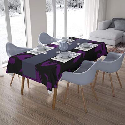 Bonamaison köksdekoration, duk, lila, svart, 140 x 200 cm – designad och tillverkad i Turkiet Bonamaison köksdekoration, duk, lila, svart, 140 x 200 cm – designad och tillverkad i Turkiet