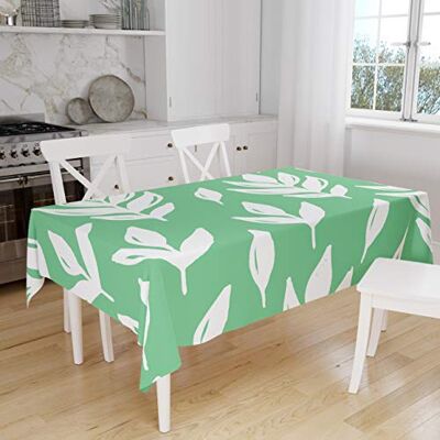 Bonamaison Köksdekoration, bordsduk, bensinggrön, vit, 140 x 160 cm designad och tillverkad i Turkiet Bonamaison Köksdekoration, bordsduk, bensinggrön, vit, 140 x 160 cm designad och tillverkad i Turkiet