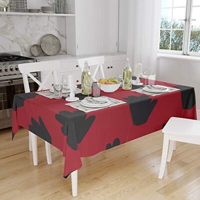 Bonamaison köksdekoration, bordsduk, röd svart, 140 x 160 cm – designad och tillverkad i Turkiet Bonamaison köksdekoration, bordsduk, röd svart, 140 x 160 cm – designad och tillverkad i Turkiet
