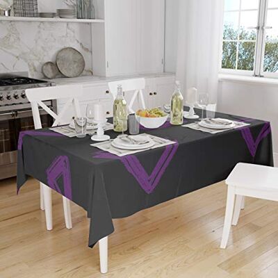 Bonamaison Köksdekoration, bordsduk, lila, svart, 140 x 160 cm designad och tillverkad i Turkiet Bonamaison Köksdekoration, bordsduk, lila, svart, 140 x 160 cm designad och tillverkad i Turkiet