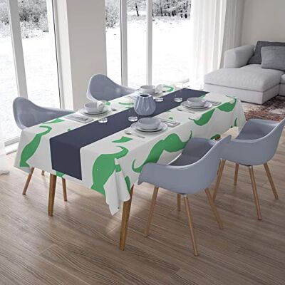 Bonamaison Köksdekoration, bordsduk, bensinggrön, vit, 140 x 200 cm designad och tillverkad i Turkiet Bonamaison Köksdekoration, bordsduk, bensinggrön, vit, 140 x 200 cm designad och tillverkad i Turkiet