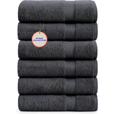 KAHAF COLLECTION 100% bomullshanddukar, grå 24 x 48 paket med 6 handdukar, snabbtorkande, mycket absorberande, mjuk handduk, gym, spa, badrum, dusch, pool, lyxiga mjuka handdukar lättvikt KAHAF COLLECTION 100% bomullshanddukar, grå 24 x 48 paket med 6 handdukar, snabbtorkande, mycket absorberande, mjuk handduk, gym, spa, badrum, dusch, pool, lyxiga mjuka handdukar lättvikt