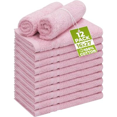 Utopia Towels bomull blekningsbeständiga salongshanddukar (40 x 68 cm) blekningssäker gymhandduk (12-pack, rosa) Utopia Towels bomull blekningsbeständiga salongshanddukar (40 x 68 cm) blekningssäker gymhandduk (12-pack, rosa)