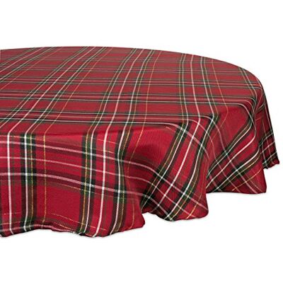 DII CAMZ10911 Metallisk bordsduk, perfekt för middagsbjudningar, jul, helgdagar eller daglig användning, 178 cm rund, semesterpläd DII CAMZ10911 Metallisk bordsduk, perfekt för middagsbjudningar, jul, helgdagar eller daglig användning, 178 cm rund, semesterpläd