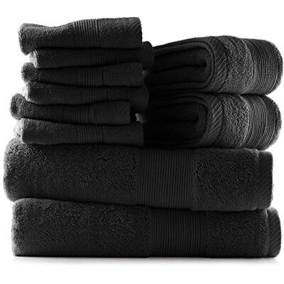 Hearth & Harbor badhanddukar för badrum – 100% ringspunnen bomull lyxiga badrumshanddukar – mjuka och mycket absorberande badhandduksset, 10 delar set (2 badhanddukar, 2 handdukar, 6 tvättlappar) – Hearth & Harbor badhanddukar för badrum – 100% ringspunnen bomull lyxiga badrumshanddukar – mjuka och mycket absorberande badhandduksset, 10 delar set (2 badhanddukar, 2 handdukar, 6 tvättlappar) –