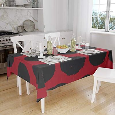 Bonamaison Köksdekoration, bordsduk, röd svart, 140 x 160 cm designad och tillverkad i Turkiet Bonamaison Köksdekoration, bordsduk, röd svart, 140 x 160 cm designad och tillverkad i Turkiet