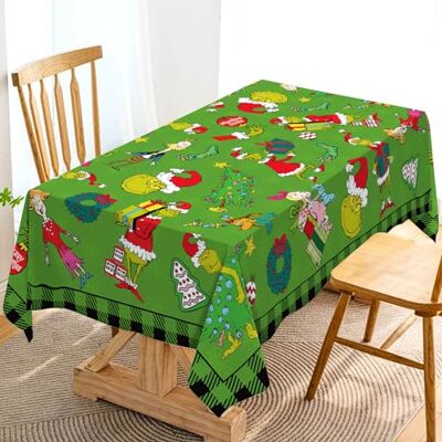Hafangry Grinchmas bordsduk buffalo rutig jul vinter högtid fest dekoration rektangulär kök matsal heminredning 152 × 213 cm Hafangry Grinchmas bordsduk buffalo rutig jul vinter högtid fest dekoration rektangulär kök matsal heminredning 152 × 213 cm