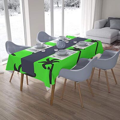Bonamaison Köksdekoration, bordsduk, neon grön rök, 140 x 200 cm designad och tillverkad i Turkiet Bonamaison Köksdekoration, bordsduk, neon grön rök, 140 x 200 cm designad och tillverkad i Turkiet