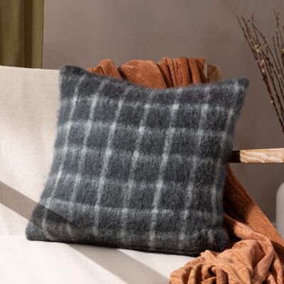 Yard Yarrow rutig falsk mohair fjäder rik fylld kudde Yard Yarrow rutig falsk mohair fjäder rik fylld kudde