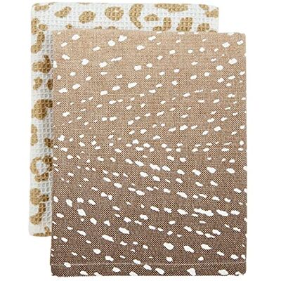 Mud Pie leopardhandduksset, gulbrun, 66 cm x 42 cm Mud Pie leopardhandduksset, gulbrun, 66 cm x 42 cm