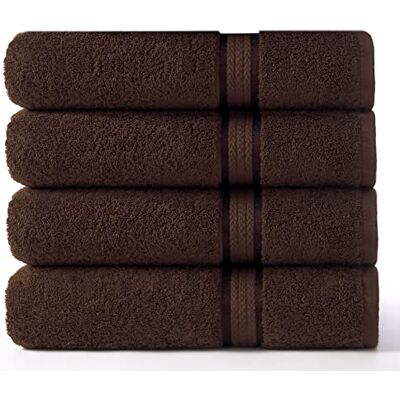 The Craft Cotton BOMULL CRAFT Ultramjuk lyxig uppsättning av 4 ringspunna bomullshanddukar, 580 GSM, tungvikt, 76 cm x 137 cm, chokladbrun The Craft Cotton BOMULL CRAFT Ultramjuk lyxig uppsättning av 4 ringspunna bomullshanddukar, 580 GSM, tungvikt, 76 cm x 137 cm, chokladbrun