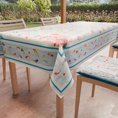 PETTI Artigiani Italiani Fläckbeständig bordsduk rektangulär bordsduk köksdesign havsliv X24 platser (140 x 450 cm) 100% tillverkad i Italien PETTI Artigiani Italiani Fläckbeständig bordsduk rektangulär bordsduk köksdesign havsliv X24 platser (140 x 450 cm) 100% tillverkad i Italien