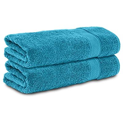 Komfortec 2 stycken handduksset i 100 % bomull, 2 handdukar 50 x 100 cm set, frotté, mjuk, turkos Komfortec 2 stycken handduksset i 100 % bomull, 2 handdukar 50 x 100 cm set, frotté, mjuk, turkos