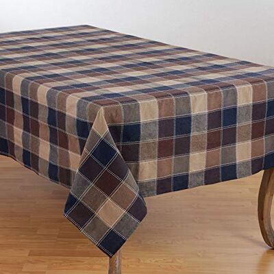 SARO LIFESTYLE 8571.BR70104B skördekollektion bomullsblandning bordsduk med sydd pläd design, 55% bomull-45% polyester, brun SARO LIFESTYLE 8571.BR70104B skördekollektion bomullsblandning bordsduk med sydd pläd design, 55% bomull-45% polyester, brun