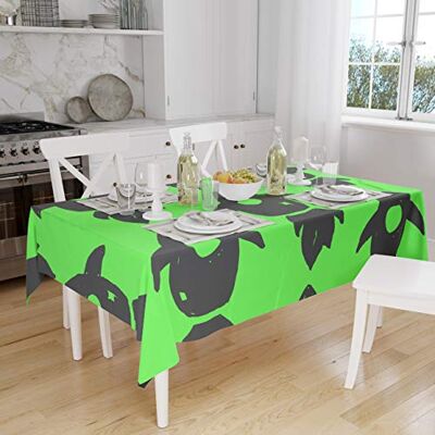 Bonamaison Köksdekoration, bordsduk, neon grön rök, 140 x 160 cm designad och tillverkad i Turkiet Bonamaison Köksdekoration, bordsduk, neon grön rök, 140 x 160 cm designad och tillverkad i Turkiet