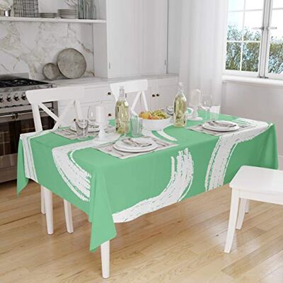 Bonamaison Köksdekoration, bordsduk, bensinggrön, vit, 140 x 160 cm designad och tillverkad i Turkiet Bonamaison Köksdekoration, bordsduk, bensinggrön, vit, 140 x 160 cm designad och tillverkad i Turkiet