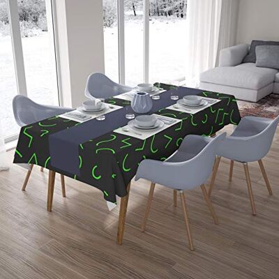 Bonamaison Köksdekoration, bordsduk, neon grön rök, 140 x 200 cm designad och tillverkad i Turkiet Bonamaison Köksdekoration, bordsduk, neon grön rök, 140 x 200 cm designad och tillverkad i Turkiet