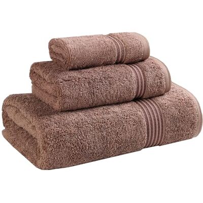 Superior Kollektion 100% premium långklamrad bomull 3-delad handduksset, mocka Superior Kollektion 100% premium långklamrad bomull 3-delad handduksset, mocka