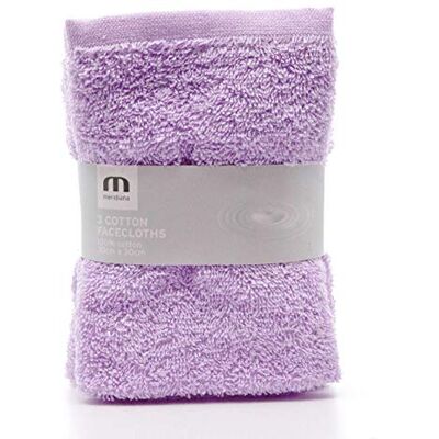 MERIDIANA supermjuka 100% bomull familjetvättlappar. Maskintvättbar. Lavendel 3-pack 30 cm x 30 cm MERIDIANA supermjuka 100% bomull familjetvättlappar. Maskintvättbar. Lavendel 3-pack 30 cm x 30 cm