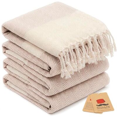 Bazaar Anatolia turkiska handdukar set med 4 badrumshanddukar 99 x 48 cm 100% bomull bad kökshanddukar med hängande ögla boho bondgårdsdekor – fiskbensmönster beige Bazaar Anatolia turkiska handdukar set med 4 badrumshanddukar 99 x 48 cm 100% bomull bad kökshanddukar med hängande ögla boho bondgårdsdekor – fiskbensmönster beige