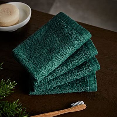 Catherine Lansfield snabbtorkande bomullsduk 4-pack skogsgrön Catherine Lansfield snabbtorkande bomullsduk 4-pack skogsgrön