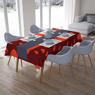 Bonamaison Köksdekoration, bordsduk, orange Bordeux, 140 x 200 cm designad och tillverkad i Turkiet Bonamaison Köksdekoration, bordsduk, orange Bordeux, 140 x 200 cm designad och tillverkad i Turkiet