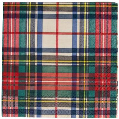Caspari Dress Stewart Tartan lunchservetter i 20-pack Caspari Dress Stewart Tartan lunchservetter i 20-pack