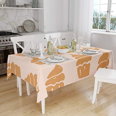 Bonamaison köksdekoration, bordsduk, orange, vitt, 140 x 160 cm – designad och tillverkad i Turkiet Bonamaison köksdekoration, bordsduk, orange, vitt, 140 x 160 cm – designad och tillverkad i Turkiet
