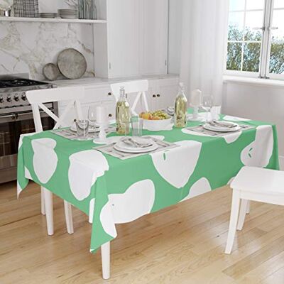 Bonamaison köksdekoration, bordsduk, bensingrön, vit, 140 x 160 cm – designad och tillverkad i Turkiet Bonamaison köksdekoration, bordsduk, bensingrön, vit, 140 x 160 cm – designad och tillverkad i Turkiet