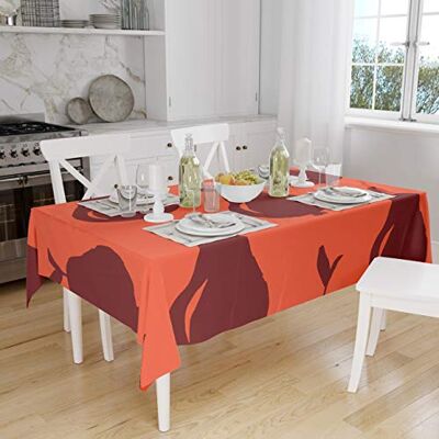 Bonamaison Köksdekoration, bordsduk, orange Bordeux, 140 x 160 cm designad och tillverkad i Turkiet Bonamaison Köksdekoration, bordsduk, orange Bordeux, 140 x 160 cm designad och tillverkad i Turkiet