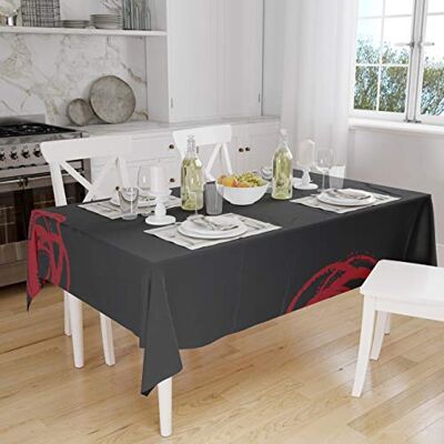 Bonamaison Köksdekoration, bordsduk, röd svart, 140 x 160 cm designad och tillverkad i Turkiet Bonamaison Köksdekoration, bordsduk, röd svart, 140 x 160 cm designad och tillverkad i Turkiet