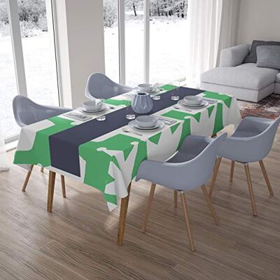 Bonamaison Köksdekoration, bordsduk, bensinggrön, vit, 140 x 200 cm designad och tillverkad i Turkiet Bonamaison Köksdekoration, bordsduk, bensinggrön, vit, 140 x 200 cm designad och tillverkad i Turkiet