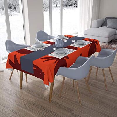 Bonamaison Köksdekoration, bordsduk, orange Bordeux, 140 x 200 cm designad och tillverkad i Turkiet Bonamaison Köksdekoration, bordsduk, orange Bordeux, 140 x 200 cm designad och tillverkad i Turkiet