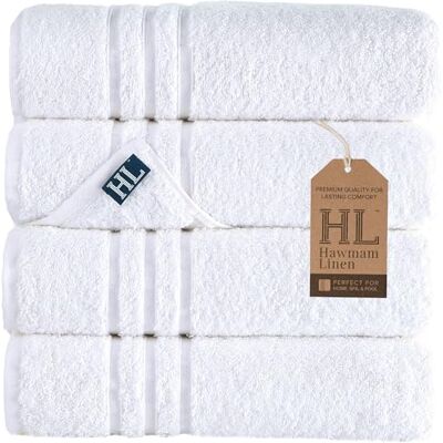 Hammam Linen Hawmam Badhanddukar i linne, vita, 4-pack, 69 x 137 cm, 100% turkisk bomull, mjuka, lätta och mycket absorberande snabbtorkande handdukar, premiumkvalitet, perfekt för daglig användning Hammam Linen Hawmam Badhanddukar i linne, vita, 4-pack, 69 x 137 cm, 100% turkisk bomull, mjuka, lätta och mycket absorberande snabbtorkande handdukar, premiumkvalitet, perfekt för daglig användning