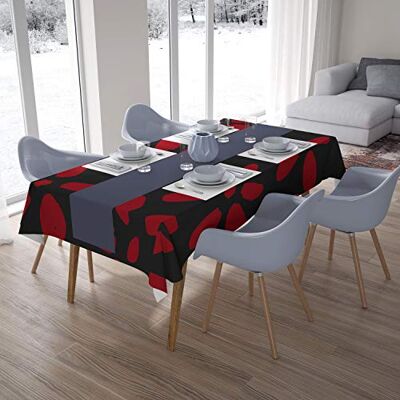 Bonamaison köksdekoration, bordsduk, röd svart, 140 x 200 cm – designad och tillverkad i Turkiet Bonamaison köksdekoration, bordsduk, röd svart, 140 x 200 cm – designad och tillverkad i Turkiet