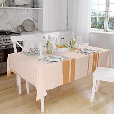 Bonamaison köksdekoration, bordsduk, orange, vitt, 140 x 160 cm – designad och tillverkad i Turkiet Bonamaison köksdekoration, bordsduk, orange, vitt, 140 x 160 cm – designad och tillverkad i Turkiet