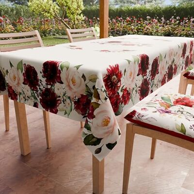 PETTI Artigiani Italiani Fläckbeständig bordsduk rektangulär köksbordsöverdrag blomdesign 07 x 24 platser (140 x 450 cm) 100% tillverkad i Italien PETTI Artigiani Italiani Fläckbeständig bordsduk rektangulär köksbordsöverdrag blomdesign 07 x 24 platser (140 x 450 cm) 100% tillverkad i Italien