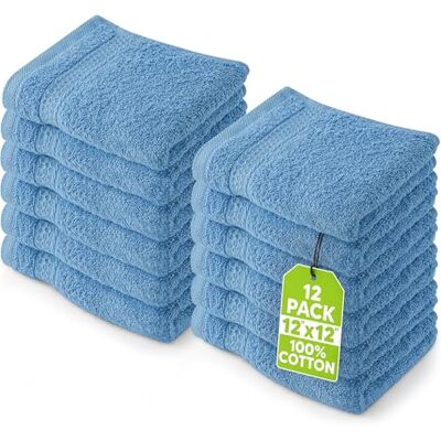 Utopia Towels Premium fingerspetshandduk, 30,5 x 30,5 cm, elektrisk blå, 600 g/m², 100% bomull, mycket absorberande och mjuk, 12 stycken Utopia Towels Premium fingerspetshandduk, 30,5 x 30,5 cm, elektrisk blå, 600 g/m², 100% bomull, mycket absorberande och mjuk, 12 stycken