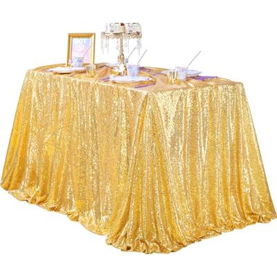 QueenDream guldpaljett bordsduk 152 x 250 cm glittrande guld bröllop bordsduk för baby shower födelsedag julfest dekorationer QueenDream guldpaljett bordsduk 152 x 250 cm glittrande guld bröllop bordsduk för baby shower födelsedag julfest dekorationer