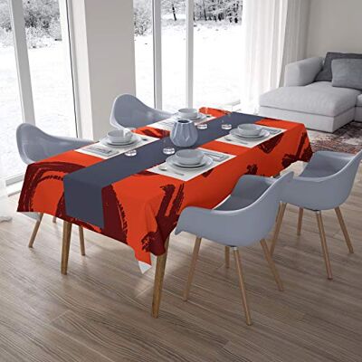 Bonamaison Köksdekoration, bordsduk, orange Bordeux, 140 x 200 cm designad och tillverkad i Turkiet Bonamaison Köksdekoration, bordsduk, orange Bordeux, 140 x 200 cm designad och tillverkad i Turkiet