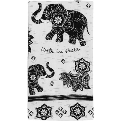 Karma KA1019 Boho svartvita kökshanddukar, bomull, elefant Karma KA1019 Boho svartvita kökshanddukar, bomull, elefant