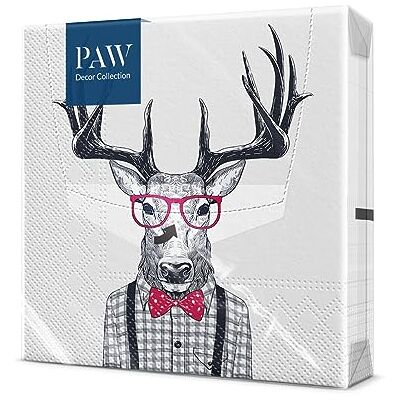 PAW Decor Collection PAW Servetter Papper 3 lager 33 x 33 cm. 20 st. Tryckt med vattenbaserat bläck. rådjur, roligt. Perfekt för födelsedagsfester, trädgårdsgrillar, fester med vänner. PAW Decor Collection PAW Servetter Papper 3 lager 33 x 33 cm. 20 st. Tryckt med vattenbaserat bläck. rådjur, roligt. Perfekt för födelsedagsfester, trädgårdsgrillar, fester med vänner.