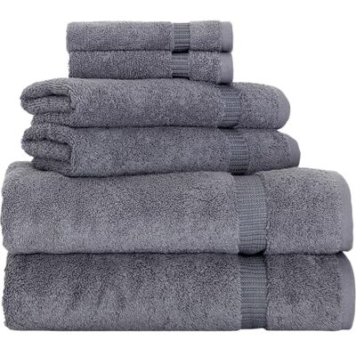 BERIBO turkisk handduksuppsättning 100% bomull (komfort) 6 stycken, 620 gsm (grå) BERIBO turkisk handduksuppsättning 100% bomull (komfort) 6 stycken, 620 gsm (grå)