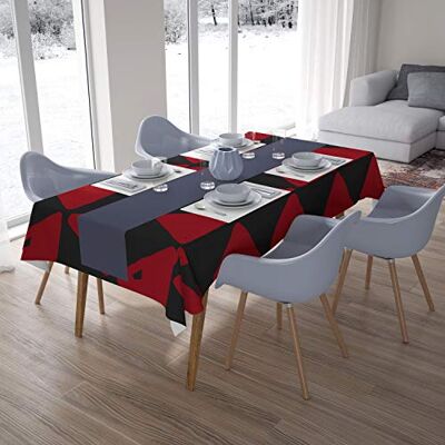 Bonamaison Köksdekoration, bordsduk, röd svart, 140 x 200 cm designad och tillverkad i Turkiet Bonamaison Köksdekoration, bordsduk, röd svart, 140 x 200 cm designad och tillverkad i Turkiet