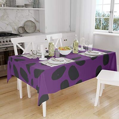 Bonamaison Köksdekoration, bordsduk, lila, svart, 140 x 160 cm designad och tillverkad i Turkiet Bonamaison Köksdekoration, bordsduk, lila, svart, 140 x 160 cm designad och tillverkad i Turkiet