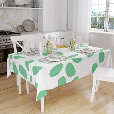 Bonamaison Köksdekoration, bordsduk, bensinggrön, vit, 140 x 160 cm designad och tillverkad i Turkiet Bonamaison Köksdekoration, bordsduk, bensinggrön, vit, 140 x 160 cm designad och tillverkad i Turkiet