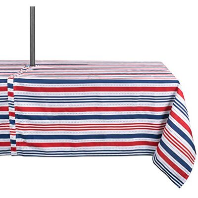 DII Fläckbeständig och vattentät, polyester, röd, vit och blå, bordsduk, 60 x 84 w/dragkedja DII Fläckbeständig och vattentät, polyester, röd, vit och blå, bordsduk, 60 x 84 w/dragkedja