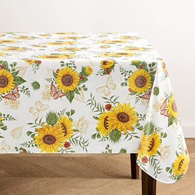 Elrene hem mode solros säsong vintage blommig vatten- och fläckbeständig vinylbordsduk med flanellstöd, 152 cm x 259 cm, rektangel Elrene hem mode solros säsong vintage blommig vatten- och fläckbeständig vinylbordsduk med flanellstöd, 152 cm x 259 cm, rektangel